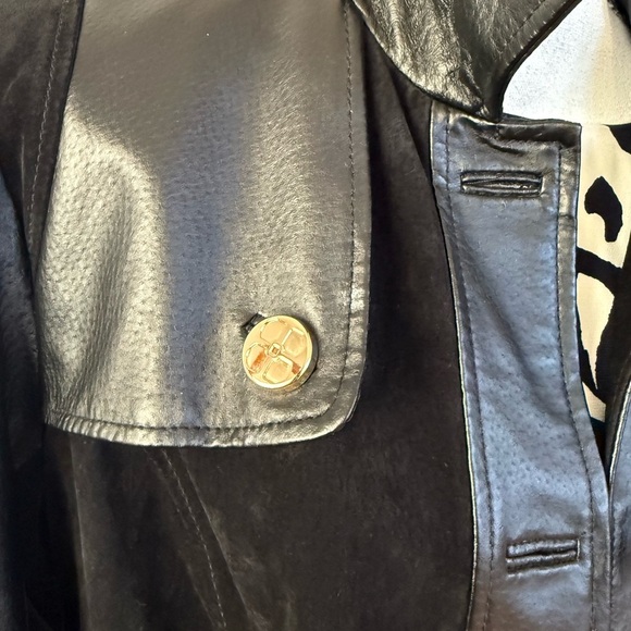 Iman suede/leather black Women's Coat - Picture 3 of 9